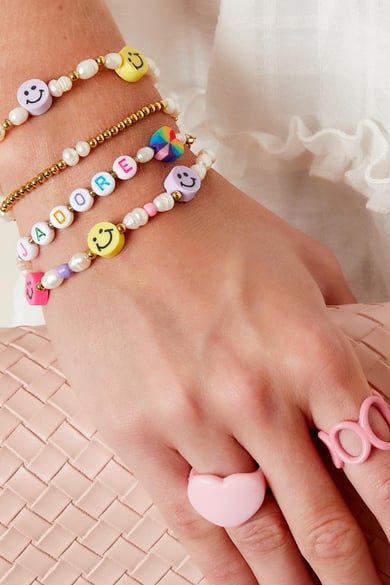 Pulsera perlas y emoticonos Multicolor Acero inoxidable h5 Imagen2